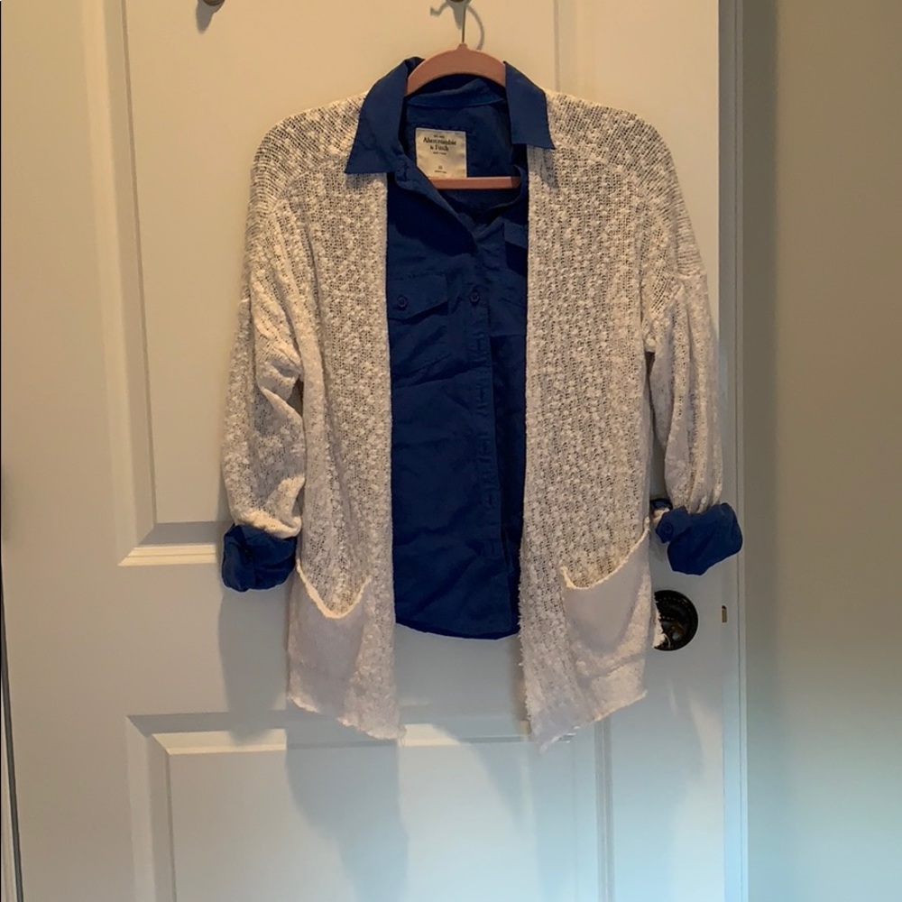 Bright blue Abercrombie and Fitch button down